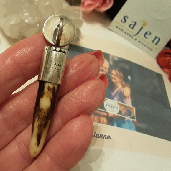 VINTAGE SAJEN 925 SOLID STERLING SILVER AFRICAN MUDD BEAD SLIDE - Picture 17 of 17